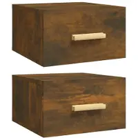 vidaXL Nachtkastjes 2 st wandgemonteerd 35x35x20 cm gerookt eikenkleur