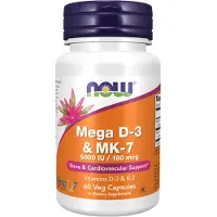 Now Foods - Mega D-3 &amp; MK-7 - 60 vegetarische capsules