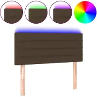 vidaXL Hoofdbord LED 100x5x78/88 cm stof donkerbruin