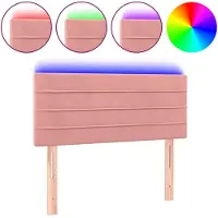 vidaXL Hoofdbord LED 80x5x78/88 cm fluweel roze