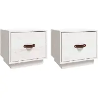 vidaXL Nachtkastjes 2 st 40x34x35 cm massief grenenhout wit