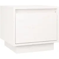 vidaXL Nachtkastje 35x34x32 cm massief grenenhout wit