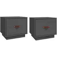 vidaXL Nachtkastjes 2 st 40x34x35 cm massief grenenhout grijs