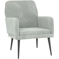 vidaXL Fauteuil 62x79x79 cm fluweel lichtgrijs