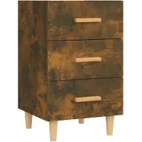vidaXL Nachtkastje 40x40x66 cm bewerkt hout gerookt eikenkleurig