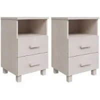 vidaXL Nachtkastjes HAMAR 2 st 40x35x62 cm massief grenenhout wit
