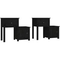 vidaXL Nachtkastjes 2 st 79,5x38x65,5 cm massief grenenhout zwart