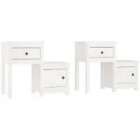 vidaXL Nachtkastjes 2 st 79,5x38x65,5 cm massief grenenhout wit