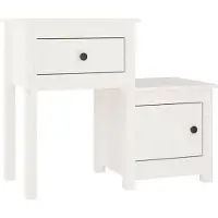 vidaXL Nachtkastje 79,5x38x65,5 cm massief grenenhout wit
