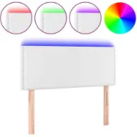 vidaXL Hoofdbord LED 100x5x78/88 cm kunstleer wit