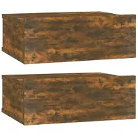 vidaXL Nachtkastjes 2 st zwevend 40x30x15cm bewerkt hout gerookt eiken