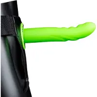 Ouch! Glow in the Dark - Holle Strap-on dildo met ribbels