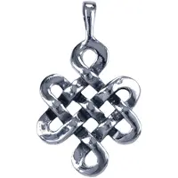 MOOYE ® - Collectie Zilveren Eindeloze knoop ronde hoeken ketting hanger