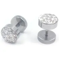 LGT JWLS Stalen Stud oorbellen met kristallen 8mm