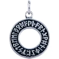 MOOYE ® - Collectie Zilveren Runen cirkel ketting hanger