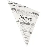 Papstar Tipzakjes Newsprint, volume 250 g, L 230 x B 230 x H 325 mm, vetvrij, composteerbaar, perkament vervangend papier, grijs-zwart, 1000 stuks.