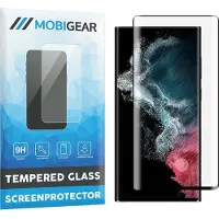 Mobigear Screenprotector geschikt voor Samsung Galaxy S22 Ultra Glazen | Premium Screenprotector - Case Friendly - Zwart