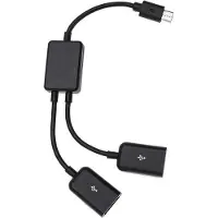 Dolphix USB Micro B hub met 2 USB-A poorten - busgevoed - USB2.0 / zwart - 0,15 meter