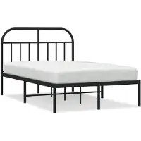 vidaXL Bedframe met hoofdbord metaal zwart 120x200 cm