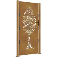 vidaXL Poort 100x175 cm boomontwerp cortenstaal