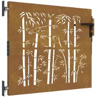 vidaXL Poort 85x75 cm bamboe-ontwerp cortenstaal