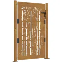 vidaXL Poort met bamboe-ontwerp 100x150 cm cortenstaal