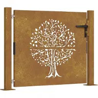vidaXL Poort 100x100 cm boomontwerp cortenstaal