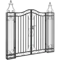 Super Merchant Poort 121x8x120 cm smeedijzer zwart