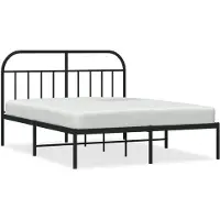 vidaXL Bedframe met hoofdeinde, zwart metaal, 135x190 cm