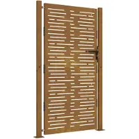 vidaXL Poort 100x175 cm vierkant cortenstaal
