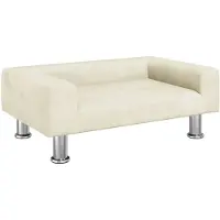 vidaXL Hondenmand 70x45x26,5 cm fluweel crèmekleurig