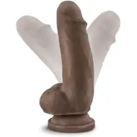 Blush Novelties Blush Dildo Love Toy Dr. Skin Plus 7 Inch Girthy Posable Dildo With Balls Chocolate Bruin