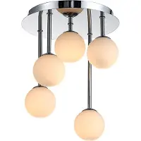 LINDBY Plafondlamp Chrissy, dimbaar, chroom / zilver, Woon-/ Eetkamer, metaal, Modern, plafondlamp