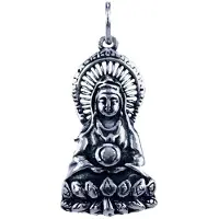 MOOYE ® - Collectie Zilveren Kwan Yin ketting hanger - zittend op Lotus