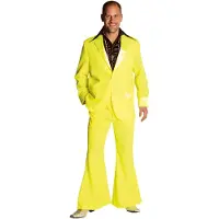 Coppens 70's kostuum fl geel - 100% Polyester / Woven Fabric / Satin - Retro kleding | Maat S