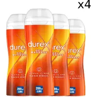 Durex Massage Olie en Glijmiddel 2-in-1 - Sensual met Ylang Ylang - 200ml x4