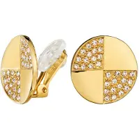 Traveller Clip Oorbellen - Oorclips Dames - Goudkleurig - Preciosa Kristal - Rondje - Verguld - 157550