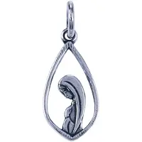 MOOYE ® - Collectie Zilveren Heilige Maagd Maria ovaal ketting hanger