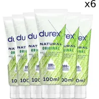 Durex Glijmiddel Natural - 100% natuurlijk - waterbasis - 6x 100 ml voordeelverpakking