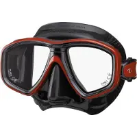 Tusa Freedom Ceos – Duikmasker met twee lenzen, comfortabele pasvorm dicht op het gezicht, Freedom Technology voor comfort en prestaties, hypoallergeen silicone – Zwart/Rood – M-212QB MDR
