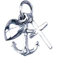 MOOYE ® - Collectie Zilveren Hoop, Geloof en Liefde ketting hanger - beweegbaar