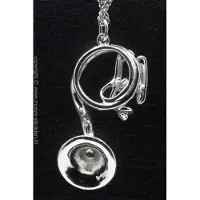 MOOYE ® - Collectie Zilveren Sousafoon-tuba-ringbas ketting hanger