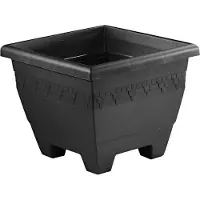 Hega hogar 2x Antraciete plantenbakken/bloembakken vierkant 40 cm - Plantenpotten
