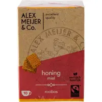 Alex Meijer Rooibos-honing Theezakjes Grote Verpakking 60 zakjes 1,5 gram Fair Trade