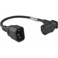DINIC C13 (haaks/beneden) - C14 stroomkabel voor UPS/PDU - 3x 0,75mm / zwart - 0,30 meter