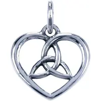 MOOYE ® - Collectie Zilveren Keltische hart ketting hanger - met triqueta