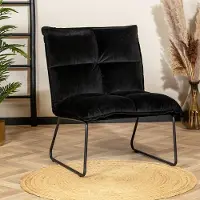 Livin24 Velvet fauteuil Malaga zwart