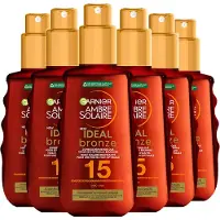 Garnier 6x Ambre Solaire Ideal Bronze Beschermende Zonneolie Spf 15 150 Ml