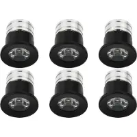 Velvalux LED Veranda Spot Verlichting 6 Pack - - 3W - Warm Wit 3000K - Inbouw - Dimbaar - Rond - Mat Zwart - Aluminium - Ø31mm