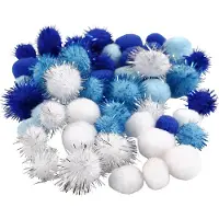 Packlinq Pompons, d 15+20 mm, diverse kleuren, 48 div/ 1 doos